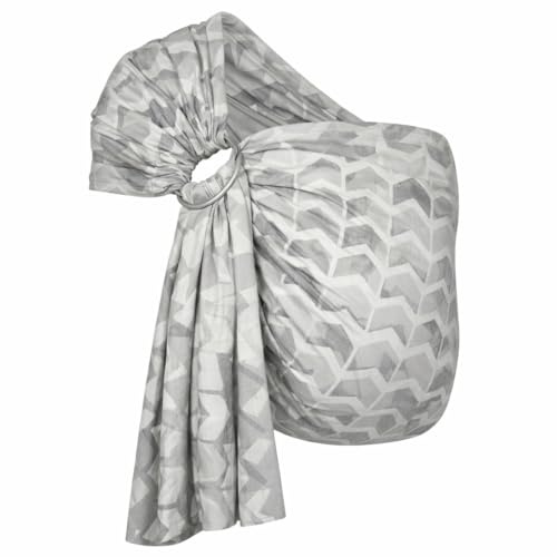 Hoppediz Ring Sling Baby Sling Hip Carrier Belly Carrier from Birth 100% Organic Cotton Includes Illustrated Wearing Instructions Amsterdam Stone