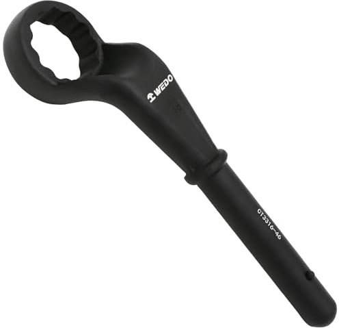 WEDO Jumbo - Chiave ad anello per prolunga, forgiata a mano, dimensioni 36 mm, lunghezza 245 mm, nero spray su superficie, 44 acciaio cromato