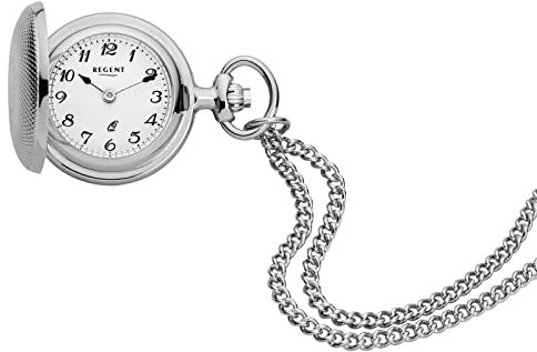 Regent Damen Umhängeuhr Savonnette 70 cm Kette 26 MM Quarz Weißes Zifferblatt Arabische Zahlen P-760
