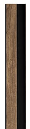 HaakDesign 3D Wandpaneele Nussbaum Dekor ABSCHLUSSLEISTE Links Lamellenwand Neptun in Holz Optik Akustikpaneel zur Wandverkleidung leichtes Polystyrol Decor