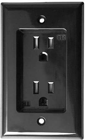 Construct Pro Single Gang Recessed Dual Power Tamper-Resistant Outlet (Black)