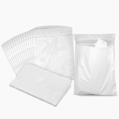 Disposable Car Trash Bags, 100 Pack Car Garbage Bag Hanging, Self Adhesive Cleaning Bags for Cars, Kitchens, Bedrooms, Offices, During Travel and Camping (9.8 * 12.2 Inches), White