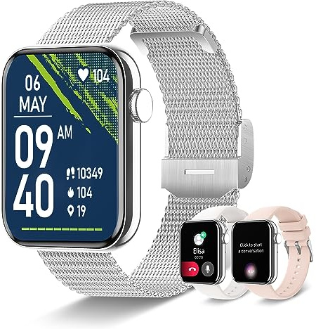 Betatree Smartwatch Donna Uomo Chiamate e Risposta/WhatsApp, 1,85 Orologio Digitale Sportivo Fitness Cronometro Contapassi, 19 Sport Android iOS Smart Watch con Sonno/Cardiofrequenzimetro