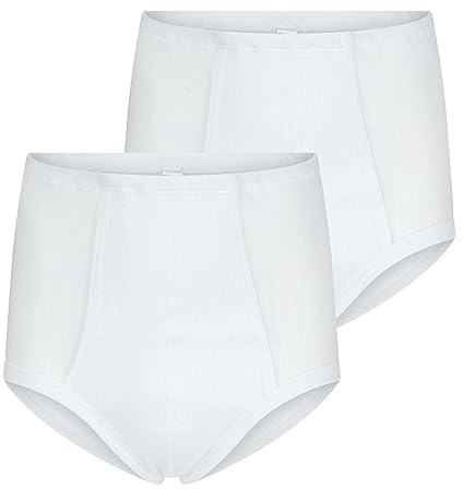 Startex/Beeren 2 Pack Taille Homme Slip Rib - M - Blanc, white-417, M