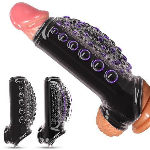 BDSMJOY Penis Sleeve Penishülle 2 IN 1 Set für Penisvergrößerung Vorhaut Rückhaltung Penismanschetten erotisches Sex Spielzeug für die Männer Sex Toyset Herren (Schnappschildkröte)