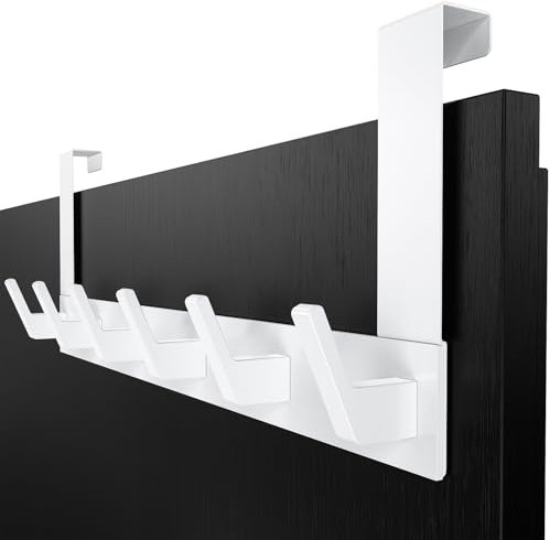 Dohomai Türgarderobe, Weisse Türgarderobe zum Einhängen, Universelle Hochwertige kleiderhaken Tür, Türhakenleiste mit Filz Pads, Stabile Türhaken zum Einhängen - Ohne Kratzer am Tür