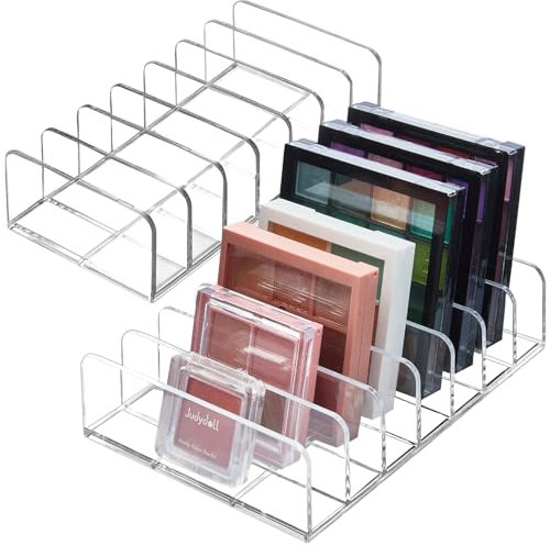 Leslady 2 Stück Kosmetik Organizer Lidschatten, Schminktisch Zubehör für Aufbewahrung 7 Fächern Make up Organizer