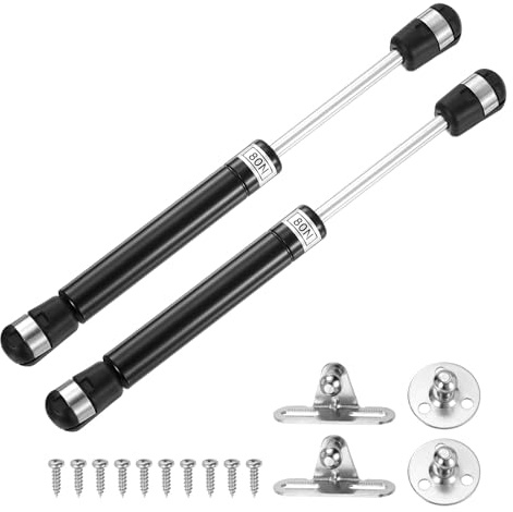 QUARKZMAN 8 Pulgadas 80N/18lb Soporte De Elevación De Amortiguador De Gas, Resorte De Gas Para RV, Piso De Cama, Puerta De Escotilla, Gabinete De TV, Tapa De Caja (Negro, Juego De 4)