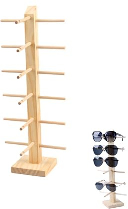 CTForest Expositor De Gafas De Madera, Soporte Y Display Para Gafas De Sol, Miopía, Lectura Y Espejos De Avión