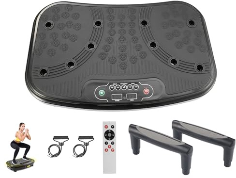 Vibration Plate Exercise Machine for Home Gym - High-Intensity Whole Body Vibration for Fat Burning, Lymphatic Drainage & Muscle Toning, with Resistance Bands & Push-Up Handles