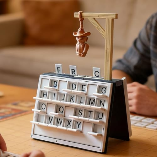 Hanging Man Game, 3D Impression Jeu De Société du Pendu, Magnétique Pendus Cowboy Devinettes Mots Jeux De Société pour Adultes, D'échecs Magnétique Jeux D'orthographe, pour Fêtes Voyages