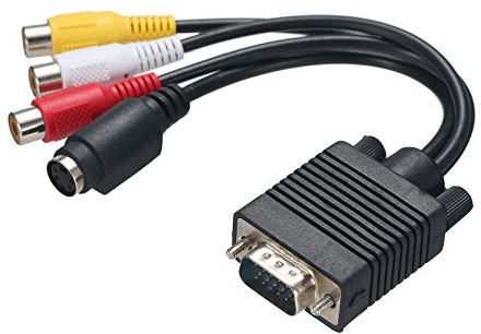 Bewinner 3 TV AV Converter Cable Adapter VGA to S-Video Mini Adapter Cable with Standard VGA Connector for Video and Audio Connection Tech & Gadgets