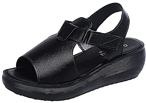 Cocila Sandalo Donna Sandali Aperti Da Traspiranti Zeppe Spiaggia Con Zeppa Hook&Loop Estivi Zeppa Donna Estiva Sandaletti Pianta Larga Eleganti Ciabatte Gioiello Estive Scarpe Basse Bassi