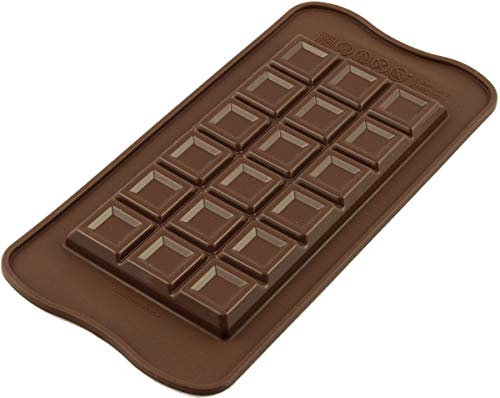 silikomart | SCG37 Moule en Silicone pour Chocolats CHOCO BAR, antiadhésif, 21 Chocolats, Pack de 1 Moule pour Bonbons, Easy Choc, 154 x 77 mm, h 9 mm, Volume 91 ml, Made in Italy