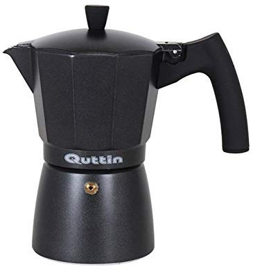 QUTTIN Cafetière Italienne Darkblack Induction Noir, 6 Tasses