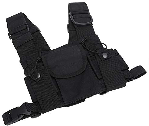 Bolsa para el Pecho para walkie-Talkie, Bolsa para el Pecho con arnés de Pecho Doble para walkie-Talkie, Bolsa para el Pecho de Nailon