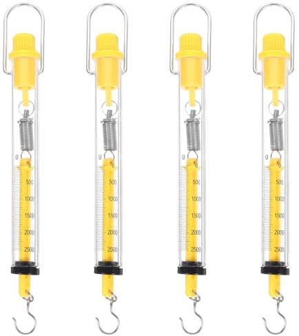 iplusmile 4 Stück Federwaage Rohr Kunststoff Kunststoff Rohrwaage Mathe Wirtschaft Federwaage Set Labors Newton Kraftmesser für Schullabor Newton Kraft Haken Waage 2. 5 Kg