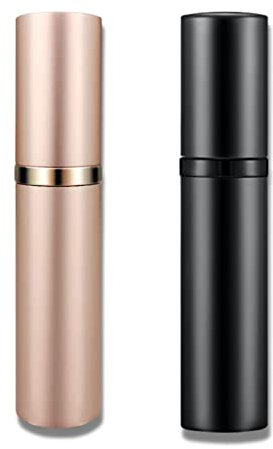 VVGAOGES Parfümzerstäuber Nachfüllbar,Parfum Zerstäuber für Unterwegs,Reiseflaschen zum Befüllen,Sprühflasche Klein für Parfum,Parfümflaschen Leer für Reise 5ml (Schwarz&Roségold)