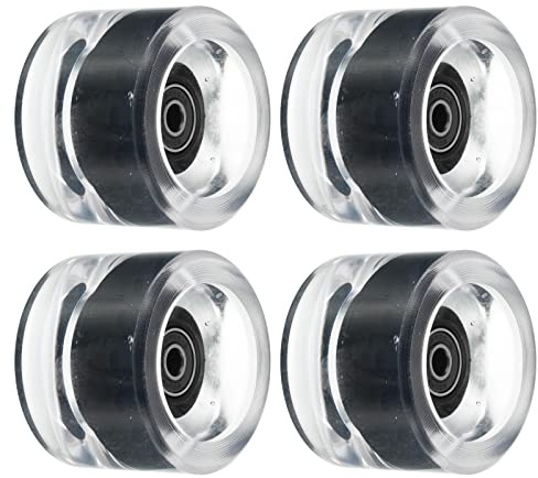 PATIKIL 70mm 78A Longboard Wheels with Black ABEC-9 Bearings, 4 Pack Soft Cruiser Wheels Street Wheels for Skateboards Skateboard Wheel PU, Clear Black