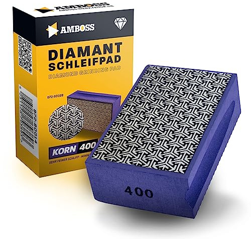 Amboss Werkzeuge Slipblockskorn: 400 – diamantslipdyna – skursvamp/lämplig för kakel + porslinsstengods + glas + granit + marmor