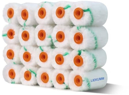 LIEKUMM 20 Stücke Malerrollen Set, 6 cm Farbroller Klein, Mini Malerrolle, Lackroller für Holz, Farbrollen für Zimmer, Wand, Decke, Kabinettmalerei, Grün