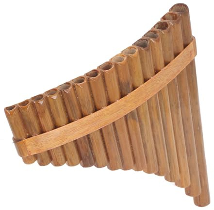 Flauto di Pan, Flauto di Pan a 15 Tubi con Chiave G. Flauto di Pan a Fiato in bambù per Esercitazioni Musicali (Mano sinistra)
