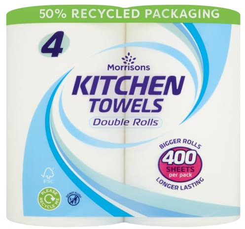 Morrisons 4 Kitchen Towels Double Rolls