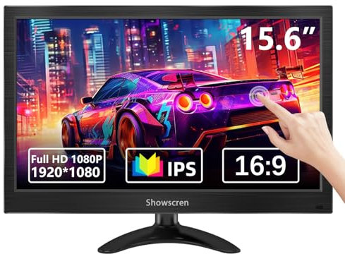 PC Bildschirm Touchscreen 15,6 Zoll Touch Tragbarer Monitor IPS HDR 1920x1080 HDMI/USB C Portabl Monitore mit Lautsprechern für Laptop/PS4-5/Switch, VESA-kompatibel