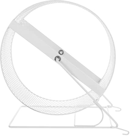 Toyvian Roue Silencieuse Blanche pour Petits Animaux avec Support, Roue d'exercice Sûre et Adaptée aux Hérissons et Hamsters pour Activité Quotidienne