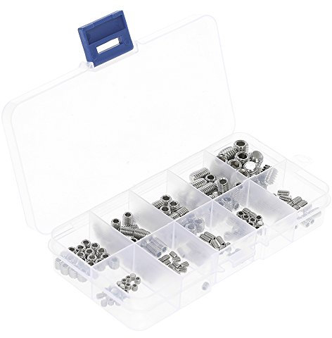 200pcs Stainless Steel Socket Screws Allen Head Socket Hex Set Grub Screw Assortment Cup Point Column M3-M6/M8 Hexagonal Screw Kit