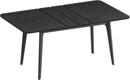 VASAGLE Table de Salle à Manger, Plateau Extensible, Capacité de Charge de 120 kg, pour Salle à Manger, Bureau ou Espace de Travail, Design Épuré, Noir Boisé KDT090BA02V1