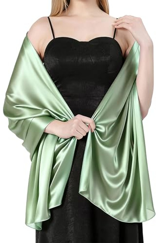HUVZOR 1 pieza Bufanda Mujer Chales y envolturas Pañuelo Seda Mantón Moda Chal Estolas Fular Boda Fiesta Chiffon Bufanda(Verde: 65 x 180 cm)