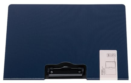 Porte-bloc à rabat avec clip horizontal vertical en métal, organiseur de documents, tableau d'écriture pour l'école, le bureau, les réunions, dossier paysage avec clip en métal