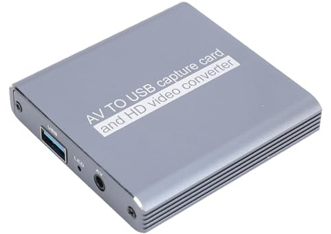 YUEHISY Convertitore da VHS a Digitale, Convertitore da AV a HDMI, Scheda di Acquisizione Video USB, per Videoregistratore Hi8 VHS in Digitale 1080P per PC, Vecchi Nastri in MP4