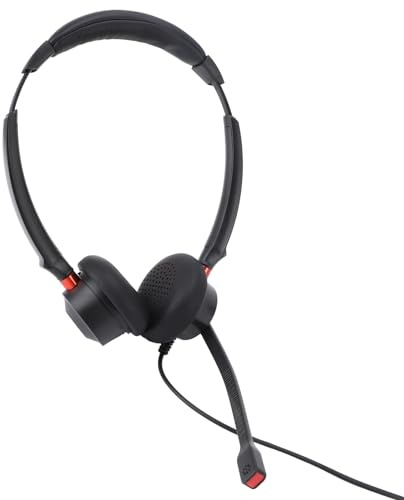 Omquot Telefonheadset Professionell Brusreducerande Binaural för Callcenter och Kontor, Lättviktskomfort i Svart, USB C och 3,5 Mm Kompatibel