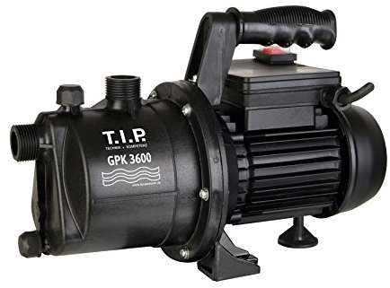 T.I.P. GPK 3600 Pompe de Jardin en Polyamide Débit 3600 l/h Hauteur de Refoulement 40 m Puissance nominale 650 W pour l'Utilisation Mobile avec du Polyamide Renforcé de Fibres de Verre Couleur Noir