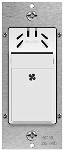 TOPGREENER Humidity Sensor Switch for Ventilation Fan, Air Moisture Detection, Bathroom Fan Automated Control, Neutral Wire Required, UL Listed, TDHS5-N, White