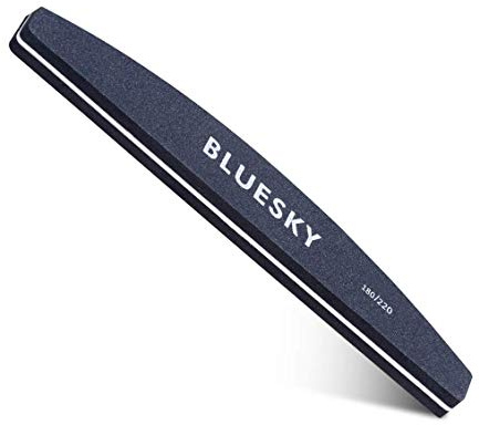 BLUESKY Nagelbuffer böjd 180/220, böjd nagelbuffert, dubbelsidig, dubbla grade, professionella nageltillbehör, manikyr och pedikyrverktyg, 30 g