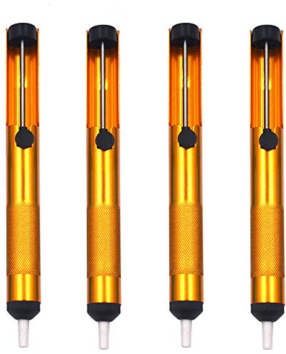 LampVPath (Pack of 4) All Aluminum Alloy Solder Sucker Desoldering Pump, Vacuum Solder Sucker Removal Tool for Desoldering