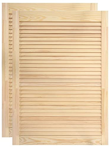 Tidyard Puertas Persianas Puerta de armario Persianas Puerta de armario Madera de pino Macizo Blanco 2 piezas 69x39,4 cm