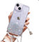 Wirvyuer Handyband Hülle für iPhone 14 Handyhülle mit Kordel Glitzer Schutzhülle mit Band zum Umhängen Halskette Silikon Case mit Schnur für iPhone 14 Transparent