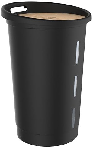 EDA - Jura Montania Pellet Box with Wheels 38 L – for 25 kg Pellets – Black, 010478 NO, Diameter 39.5 x 60.5 cm