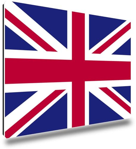 TRIOSK Kühlschrankmagnete Länderflaggen Magnet Flagge UK United Kingdom Reise Souvenir Union Jack Geschenk für Reiselustige Frauen Männer Weltenbummler Kühlschrank stark eckig groß 85x55 mm