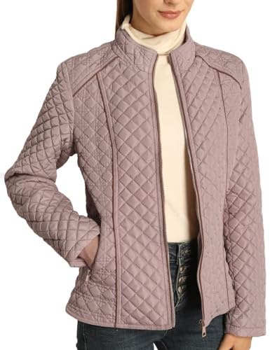 BELLIVERA Piumino leggero trapuntato a rombi da donna Cappotto imbottito primaverile e invernale 087 Rosa L