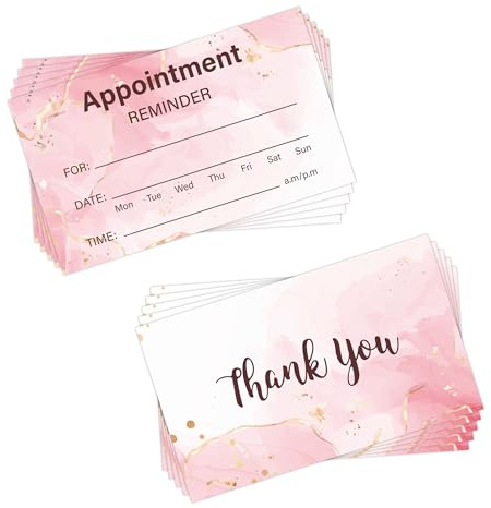 YHNTGB 240PCS Appointment reminder cards Pink ink style for Business Hair Salon Dental Office Nail Spa Massage Dog Grooming Restaurant Supplies 3.54x2inch