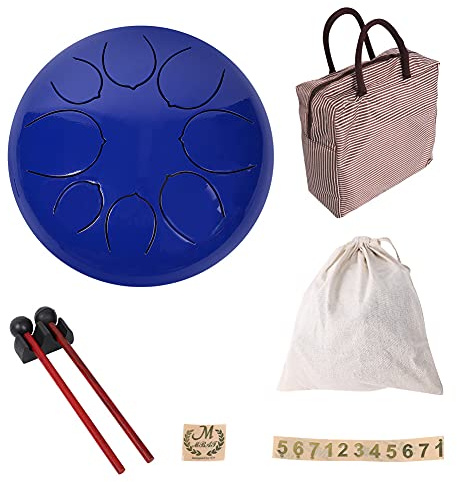 MBAT 10 8 Tone Steel Tongue Tank Drum G/A/C/D/E/G/A/B with Carry Bag (Blue)