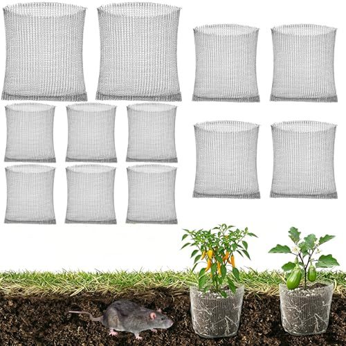 Protección de Raíces para Plantas, Apritsce 12 Piezas Cestas para Roedores, Protección de Raíces contra Ratones de Campo para Árboles Flores Y Verduras