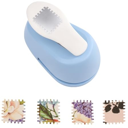 Perforatrice Francobollo, Perforatrice Decorativa, 2 x 1.8 cm Stamp Puncher, Taglia Francobolli, Quadrato, Ideale per Biglietti di Auguri, Timbri, Album di Ritagli e Progetti DIY