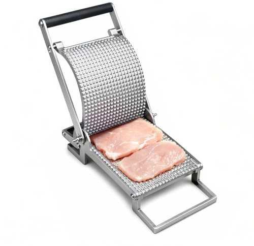 Chingcoo Kötthammare rostfritt stål manuell, köttmjukgörare pressmaskin för rivjärn, rivpress köksverktyg, kötthammare för kök grill camping utomhus