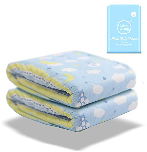 LittleForBig Erwachsenen Gedruckten Windeln 2 Stück - Kleine Träume (Large 91-116 cm)